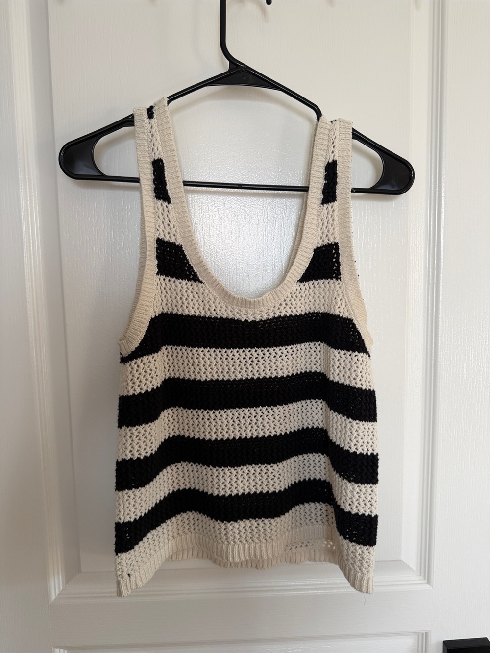 Sanctuary Striped Knit Tank Top - Black and Cream